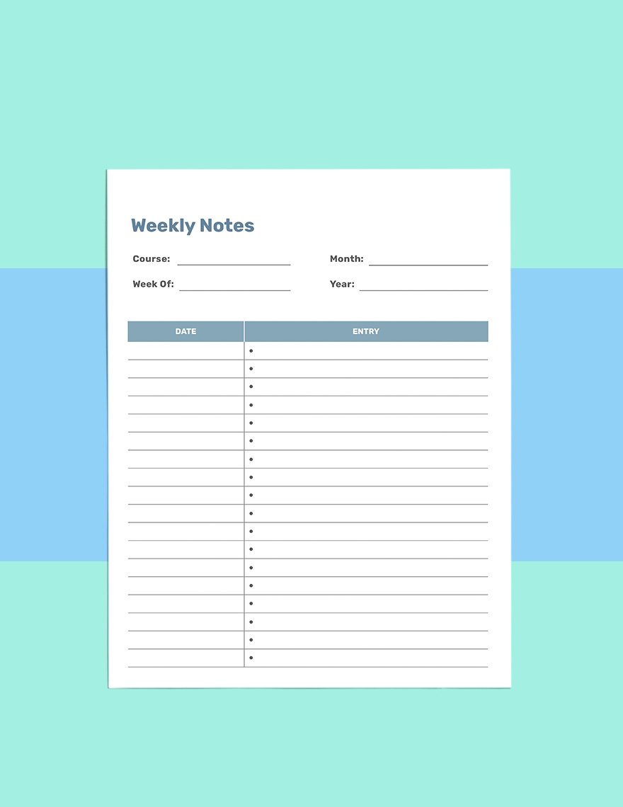 Notes School Planner Template
