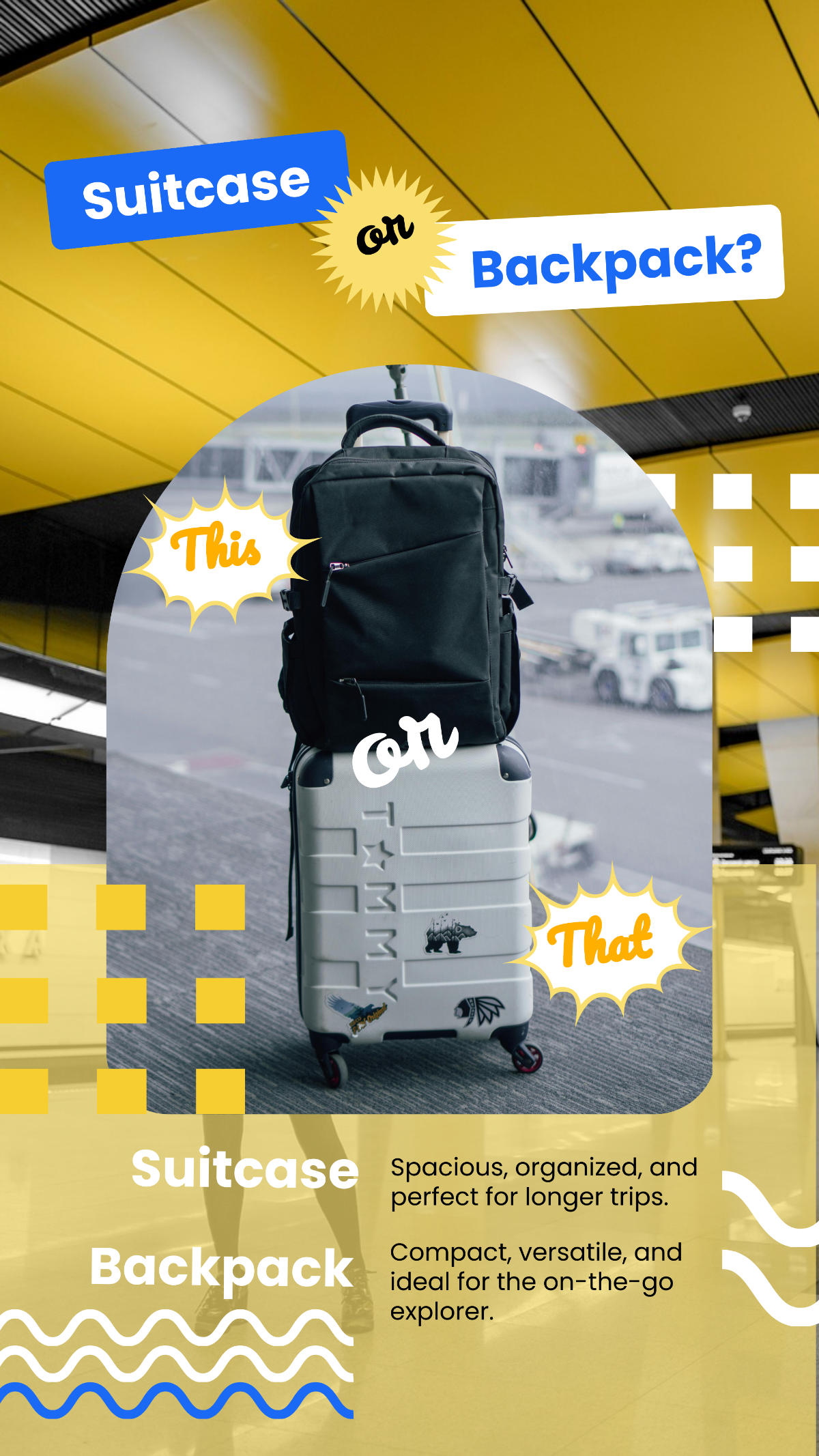 Free Suitcase or Backpack This or That Story Template