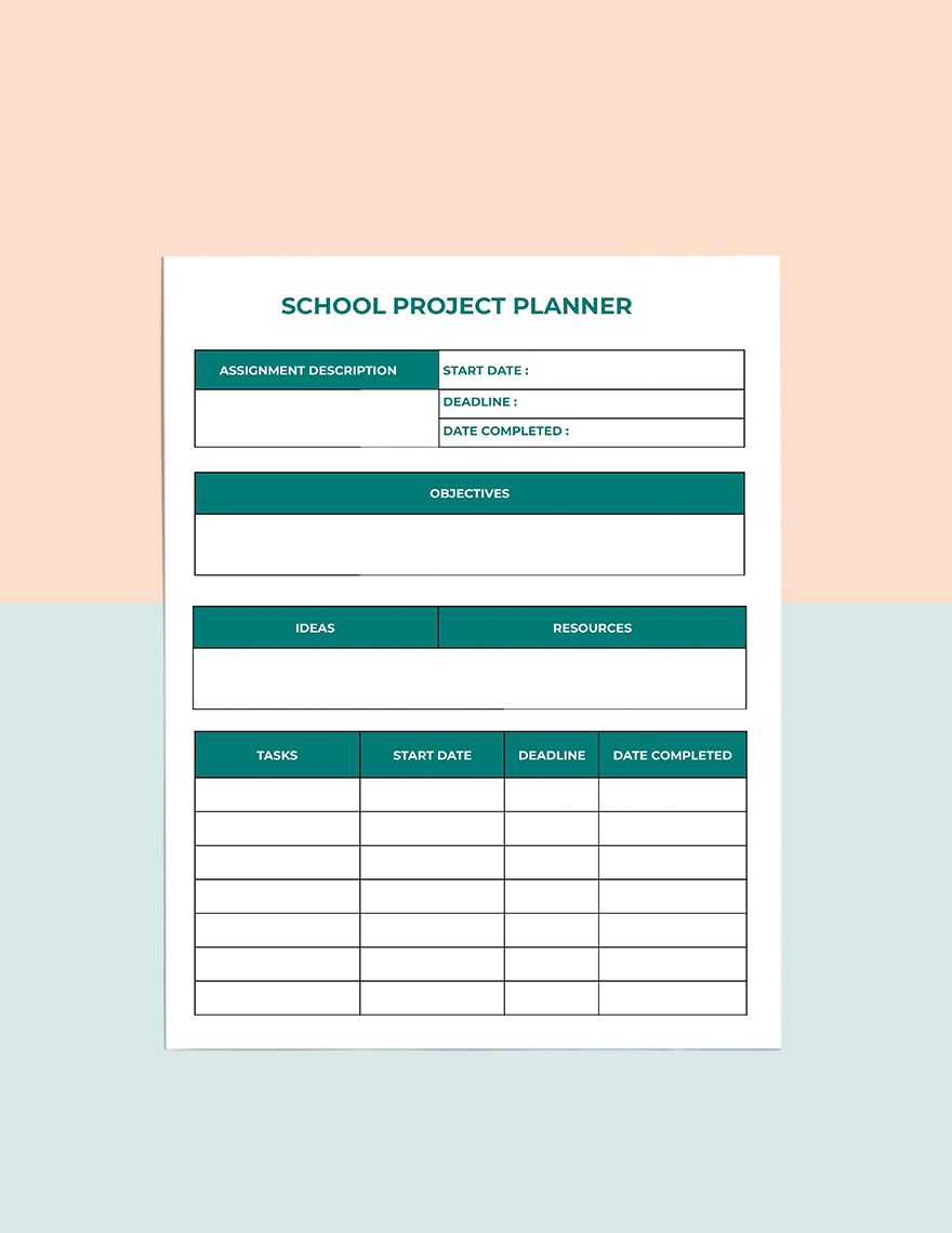Class Schedule School Planner Template