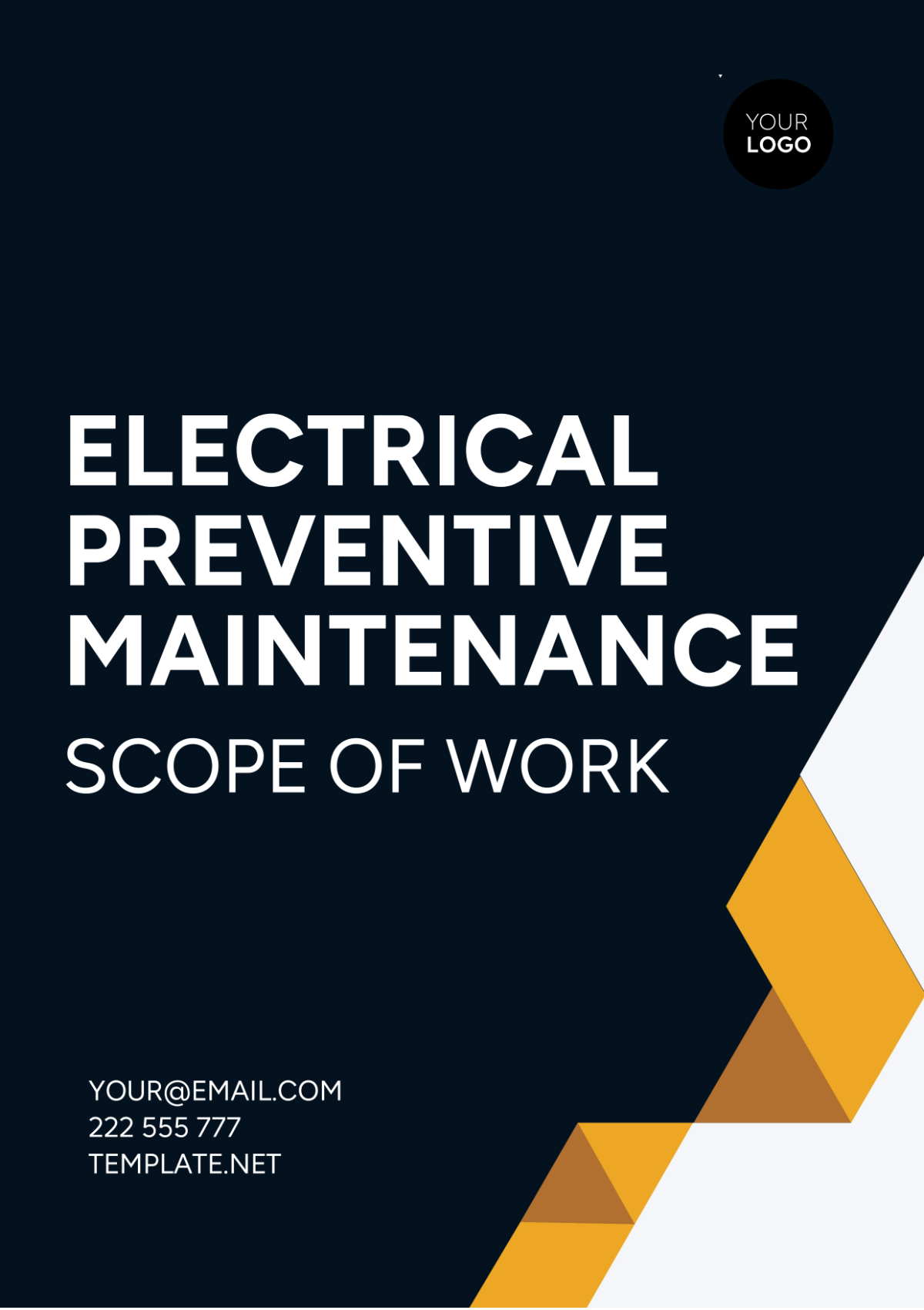 Electrical Preventive Maintenance Scope Of Work Template