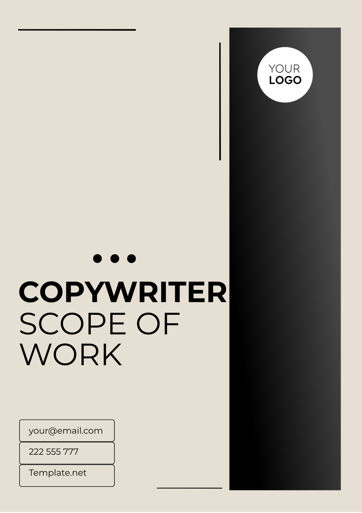 Copywriter Scope Of Work Template