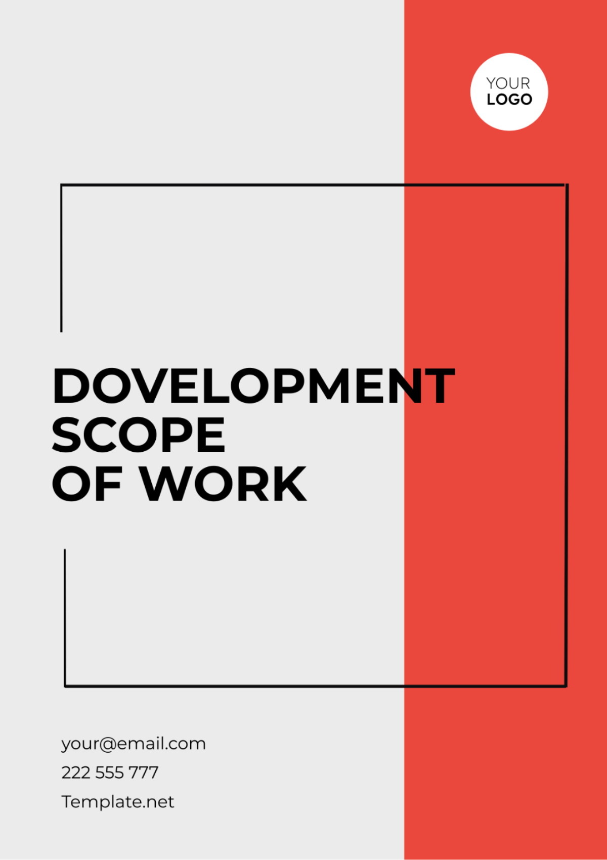 Development Scope Of Work Template
