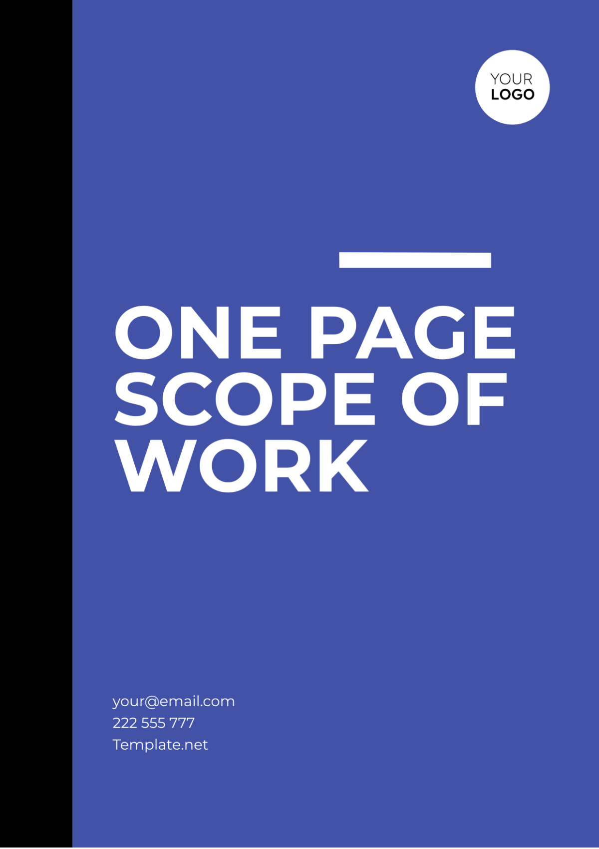 One Page Scope Of Work Template - Edit Online & Download