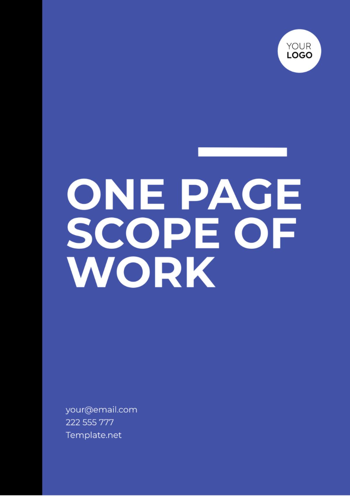 One Page Scope Of Work Template