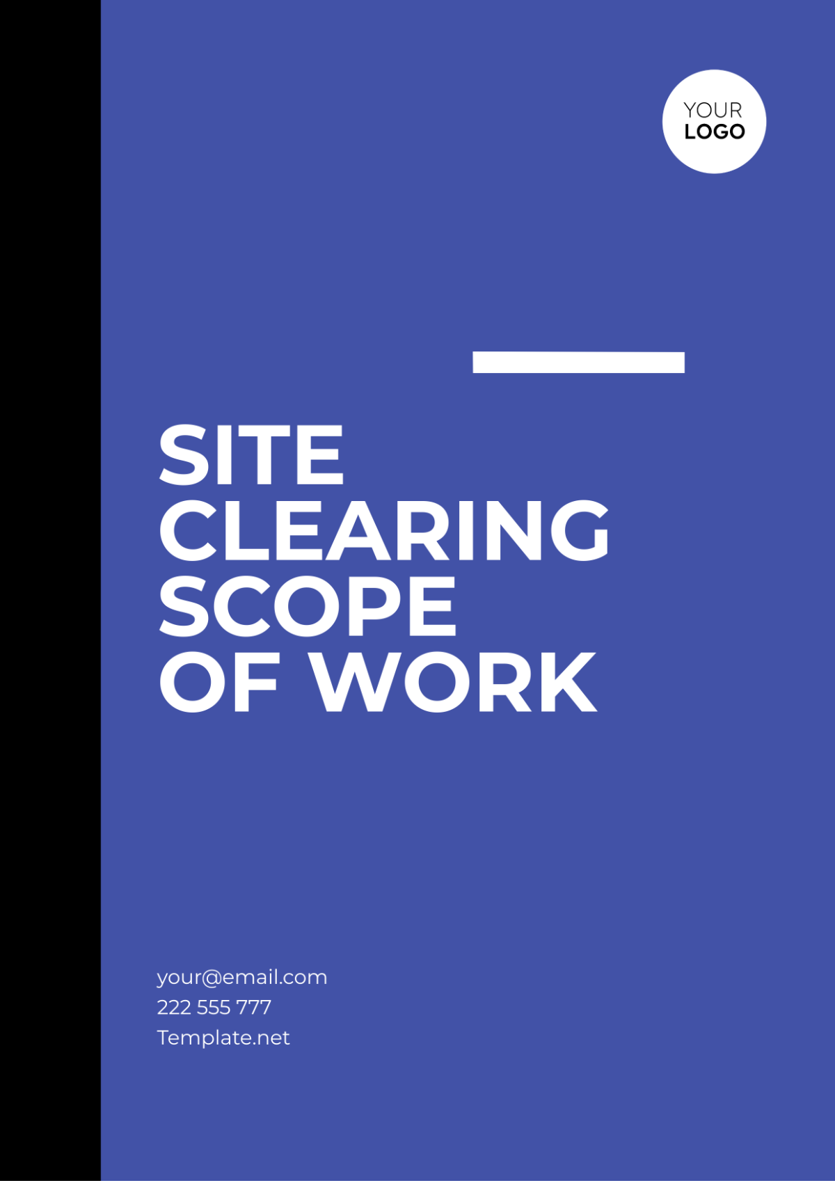 Site Clearing Scope Of Work Template