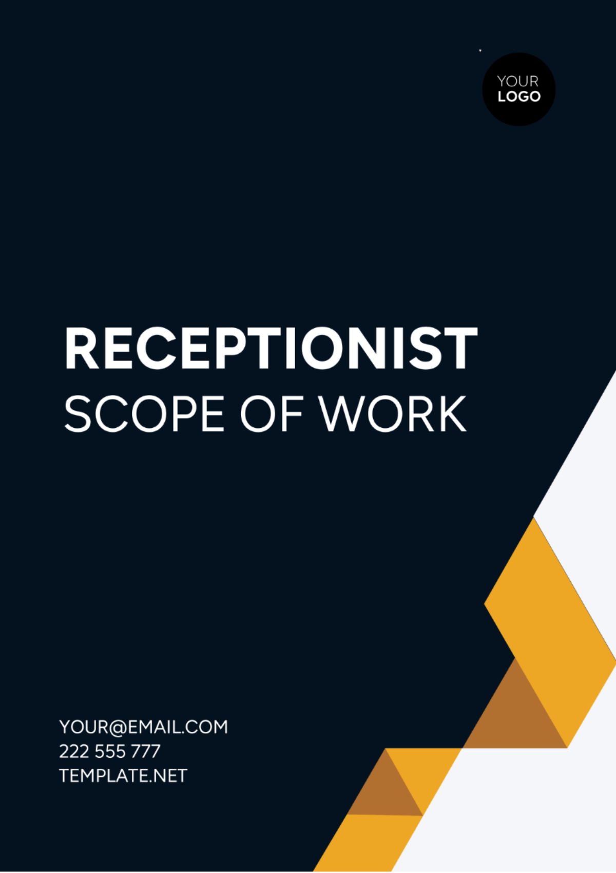 Free Receptionist Scope of Work Template
