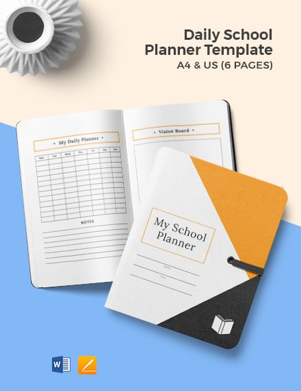 Daily school planner template
