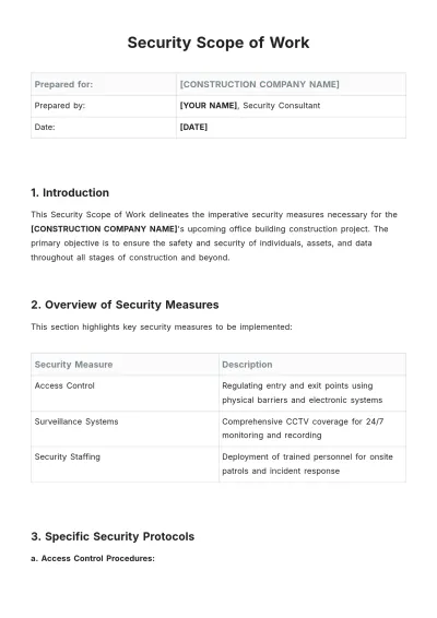 Free Security Scope Of Work Template to Edit Online
