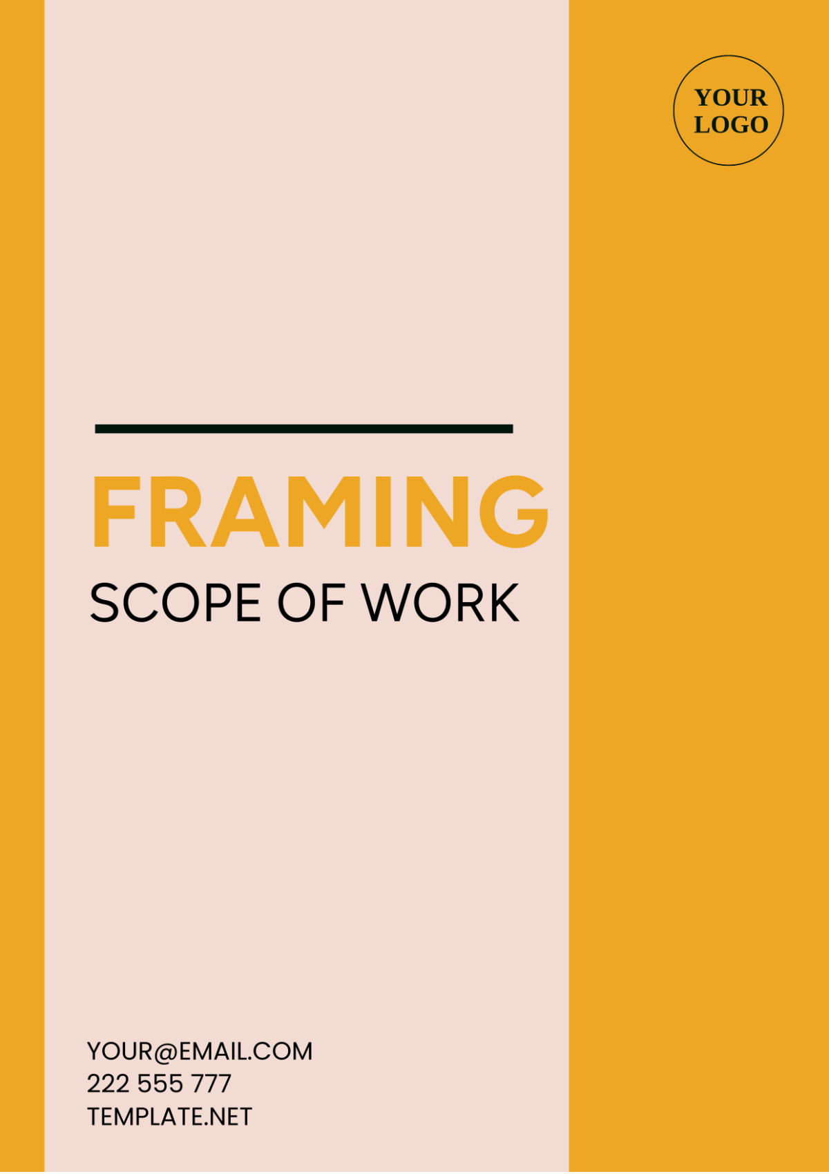 Framing Scope Of Work Template