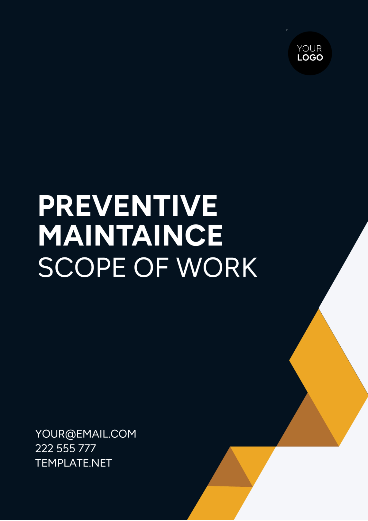 Preventive Maintenance Scope Of Work Template