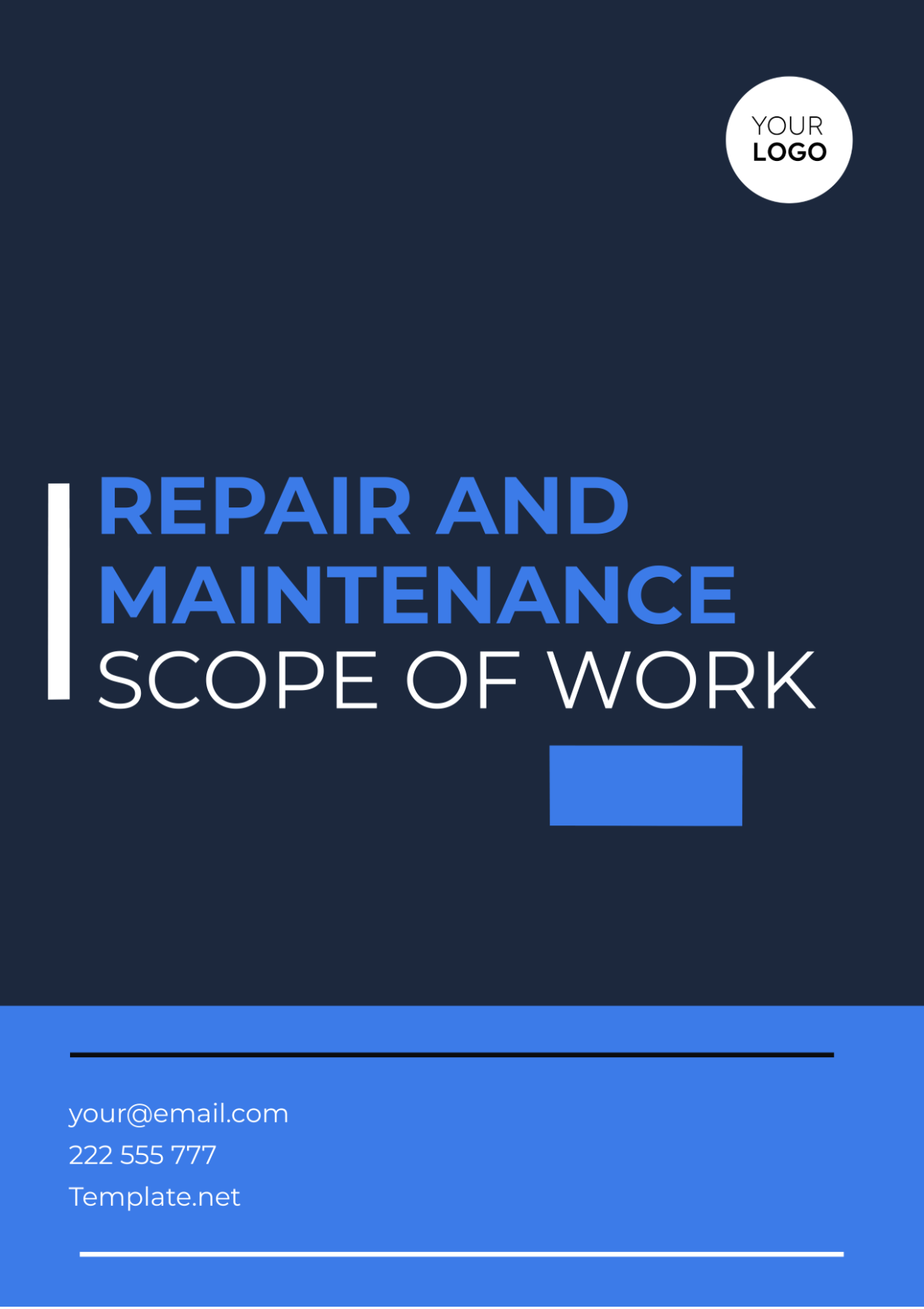 Repair And Maintenance Scope Of Work Template