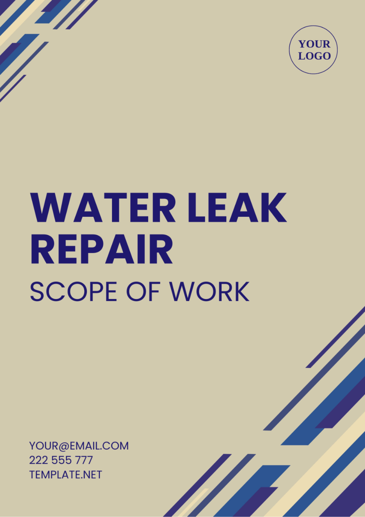 Water Leak Repair Scope Of Work Template