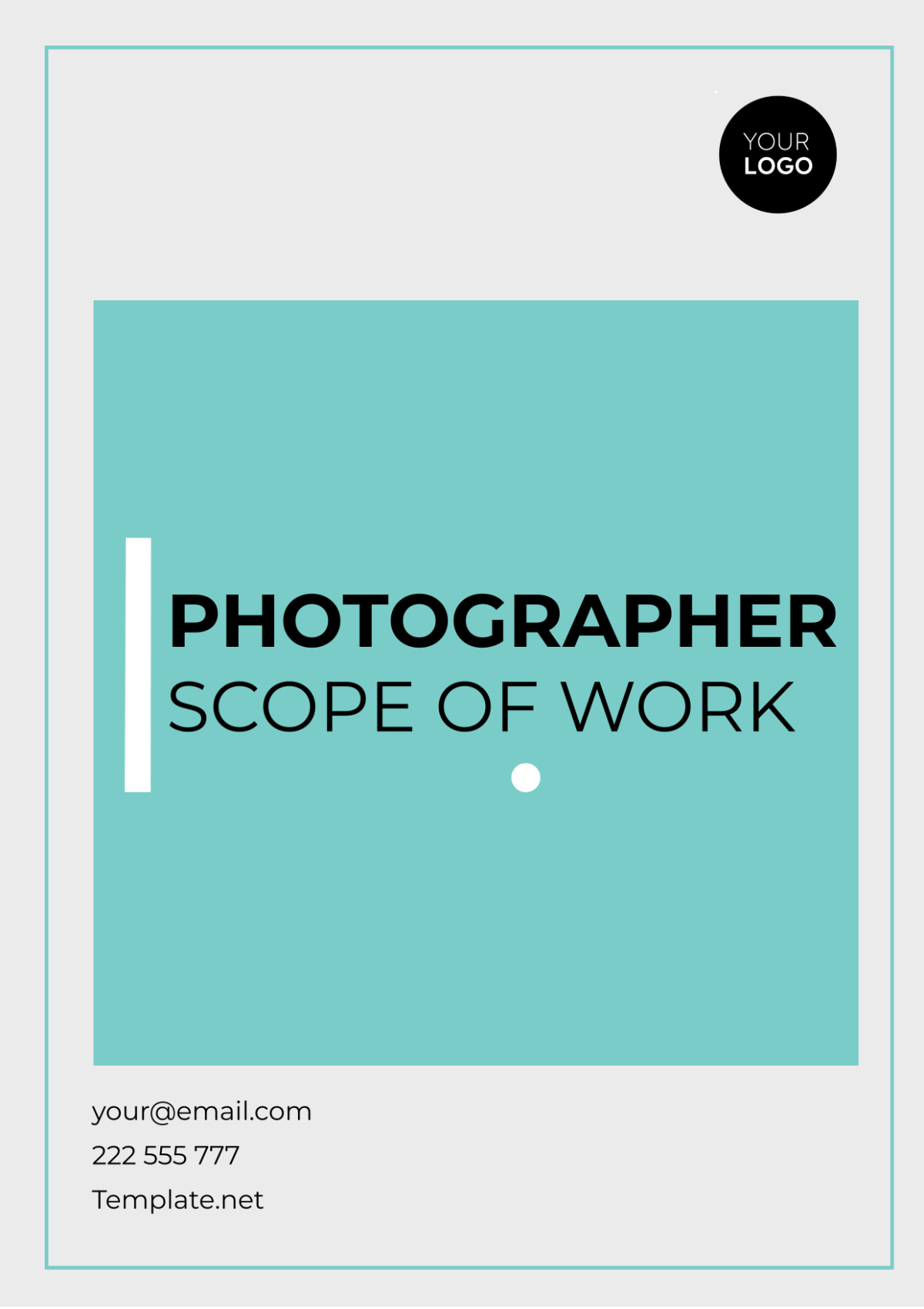 Photographer Scope Of Work Template