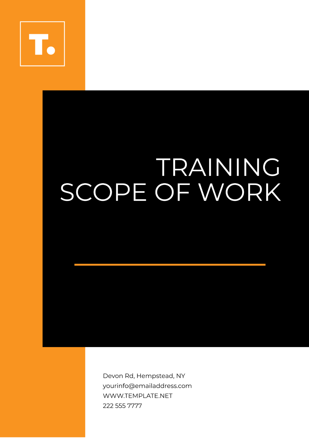 Training Scope of Work Template