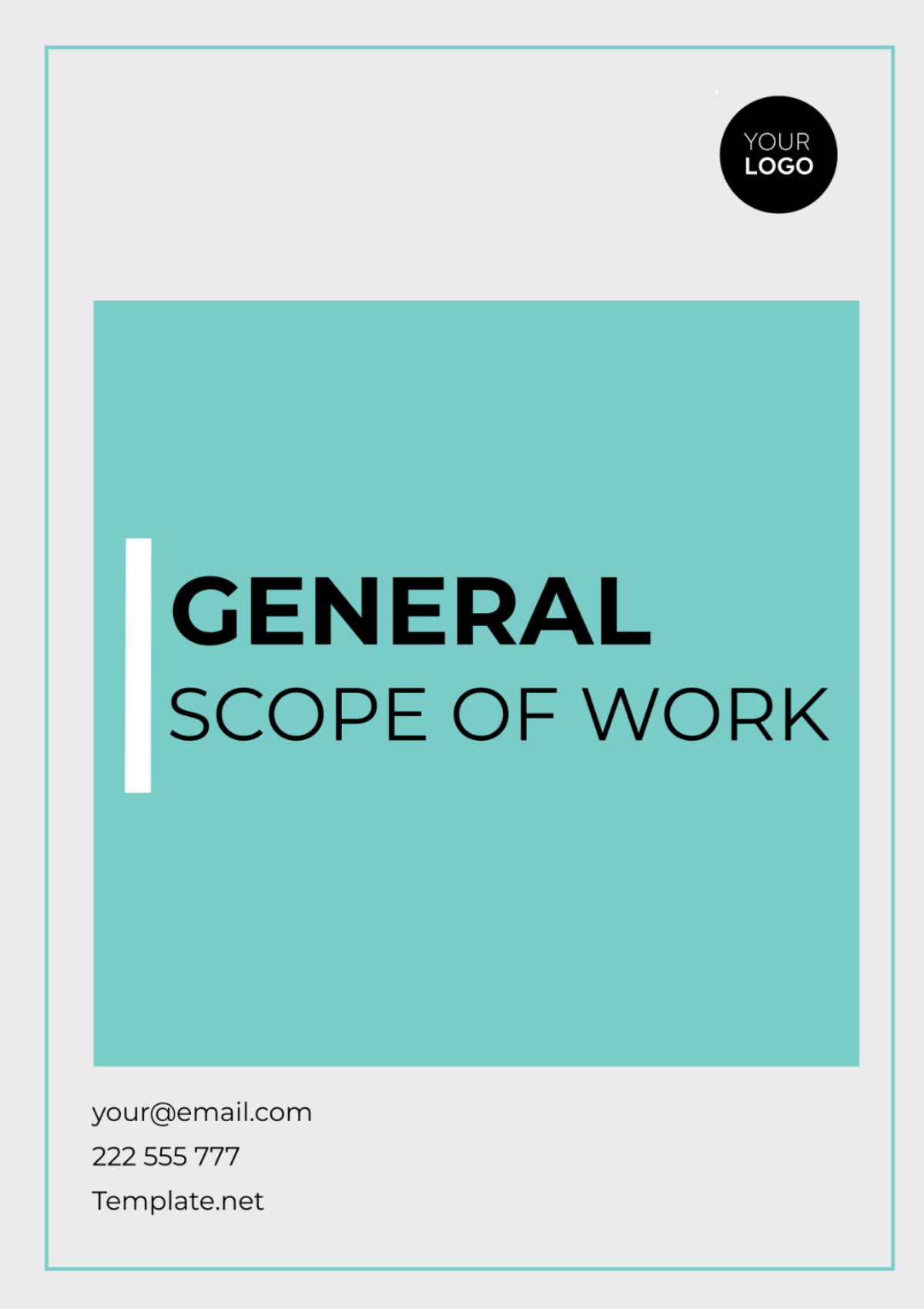 Free General Scope Of Work Template