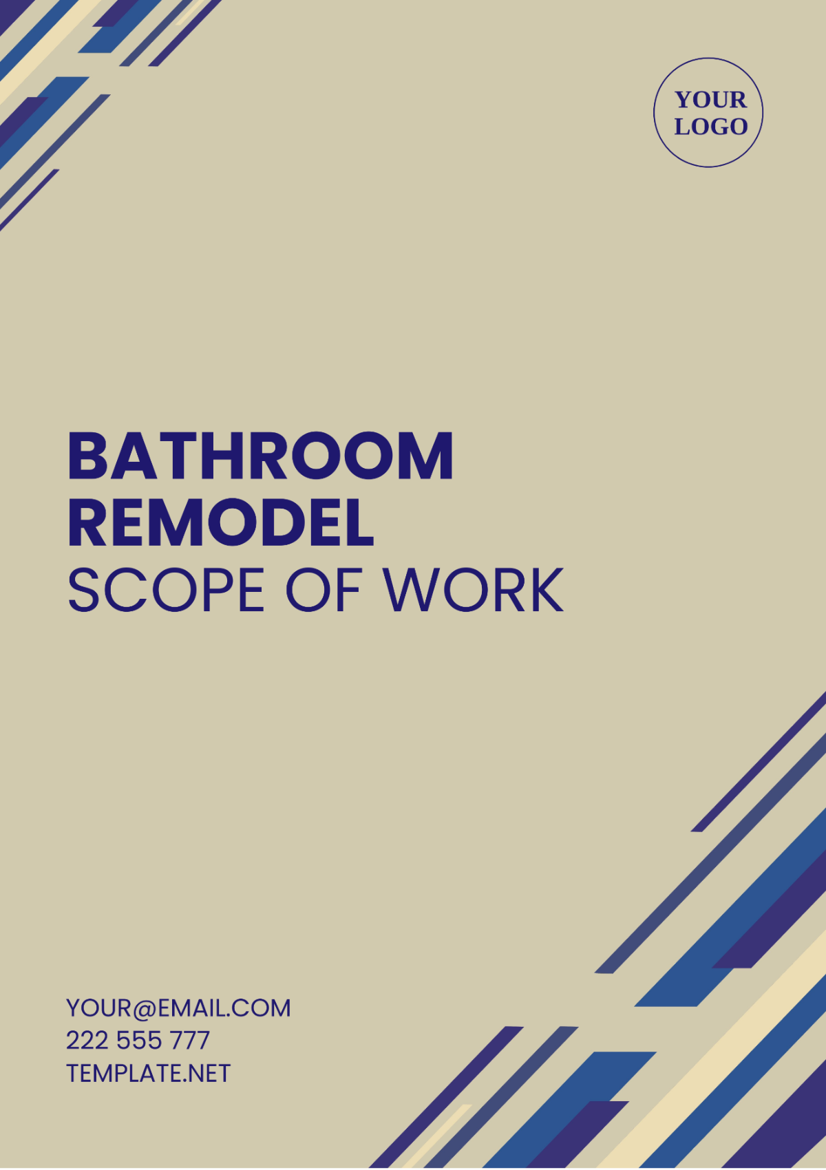Bathroom Remodel Scope Of Work Template