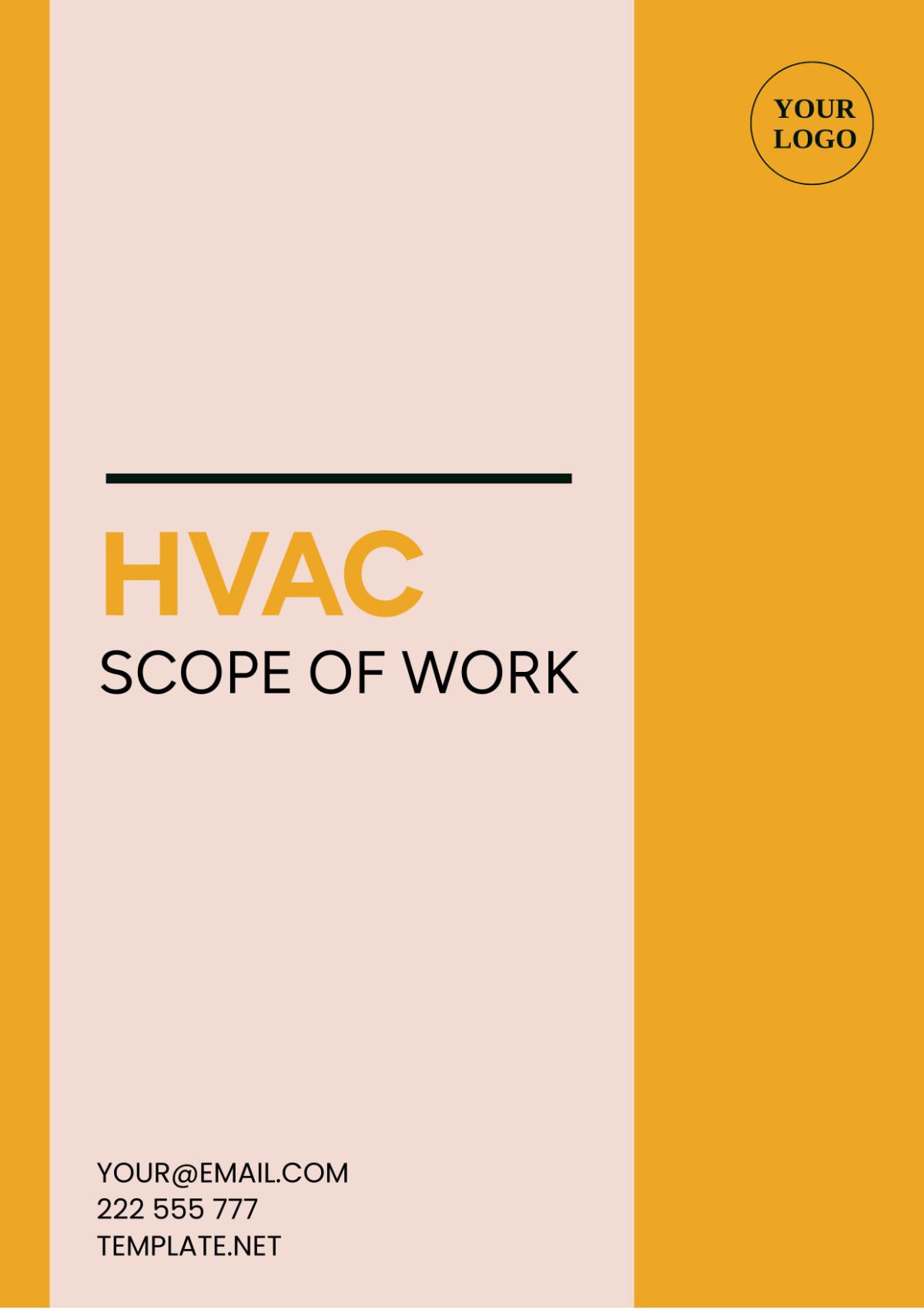 Hvac(Heat, Ventilation, Air, Conditioning) Scope Of Work Template