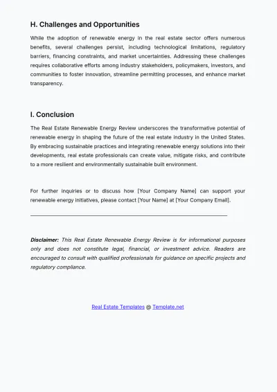 Free Real Estate Renewable Energy Review Template to Edit Online