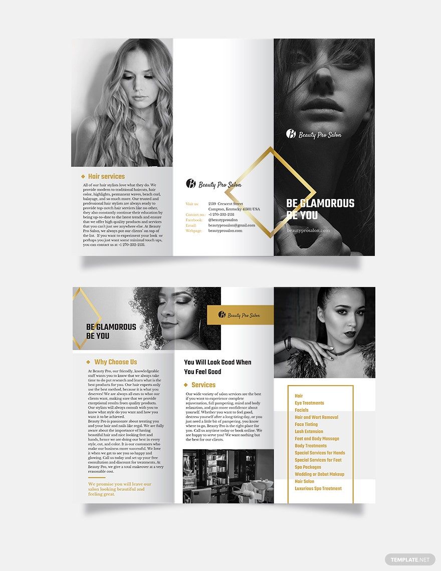 Creative Salon Tri-Fold Brochure Template