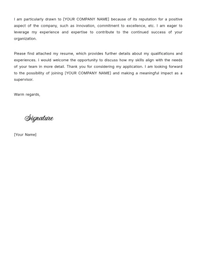 Free Cover Letter For Supervisor Position Template to Edit Online