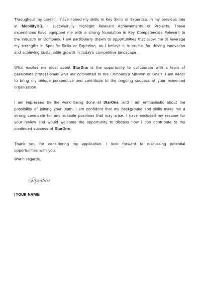 Free Cold Contact Cover Letter Template to Edit Online