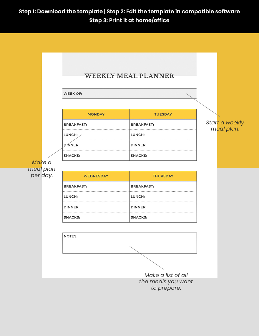 Printable Meal Planner Download