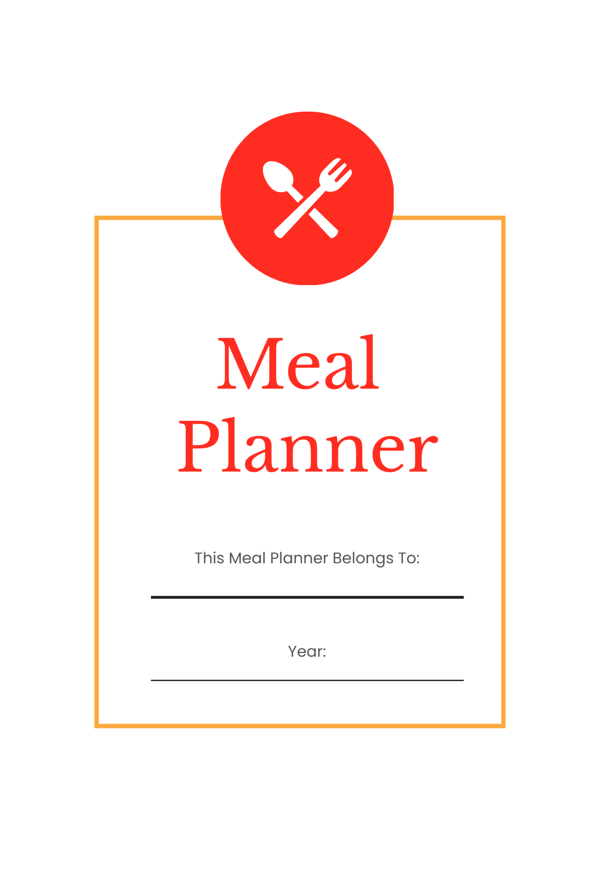 Blank Meal Planner Template