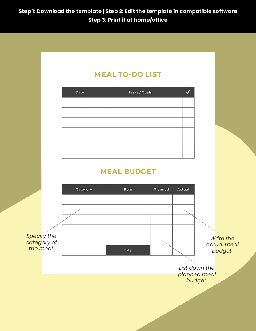 Simple Meal Planner Template