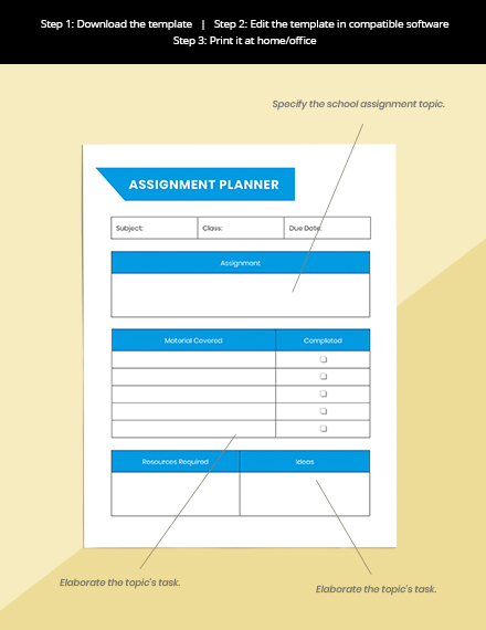 Free Printable School Planner Template to Edit Online