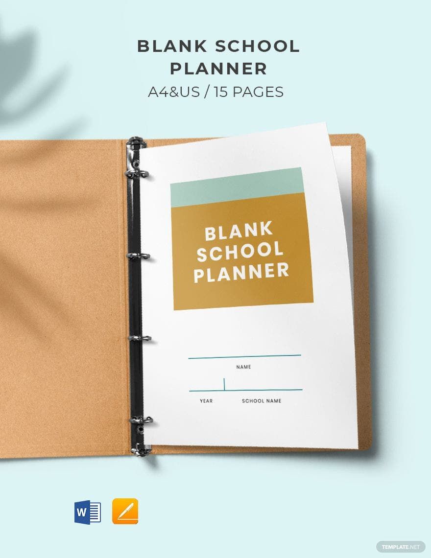 Blank School Planner Template