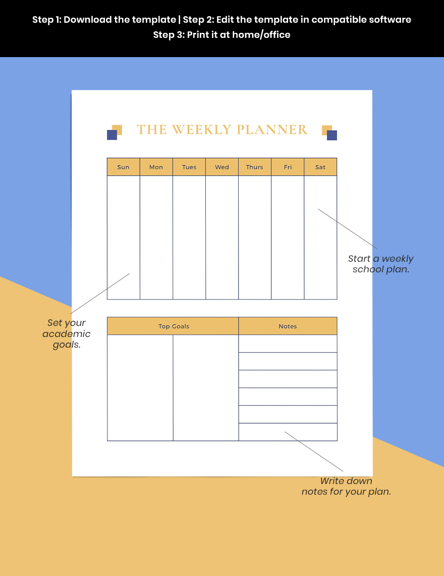 Simple School Planner Example