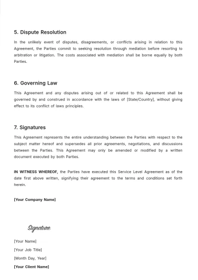 Free Real Estate Construction SLA Template to Edit Online