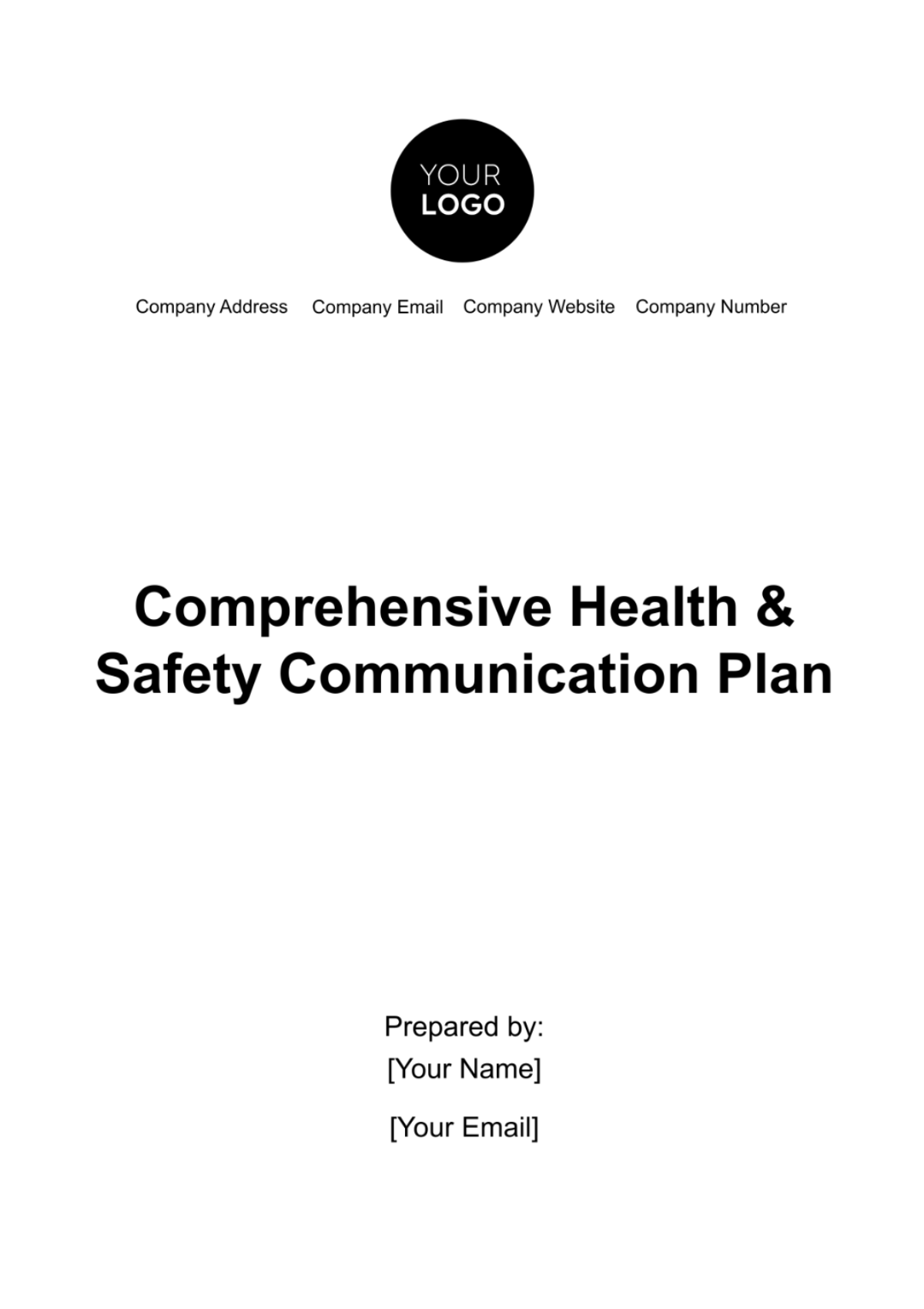 Comprehensive Health & Safety Communication Plan Template - Edit Online & Download