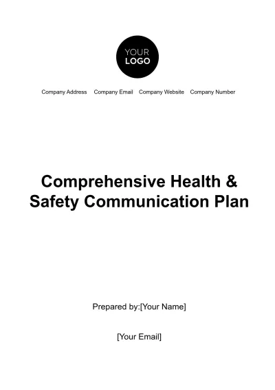 Free Comprehensive Health & Safety Communication Plan Template to Edit Online