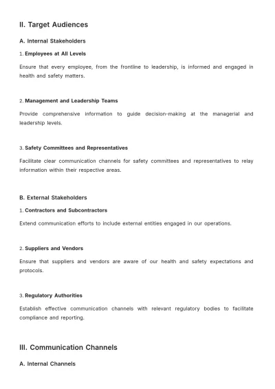 Free Comprehensive Health & Safety Communication Plan Template to Edit Online