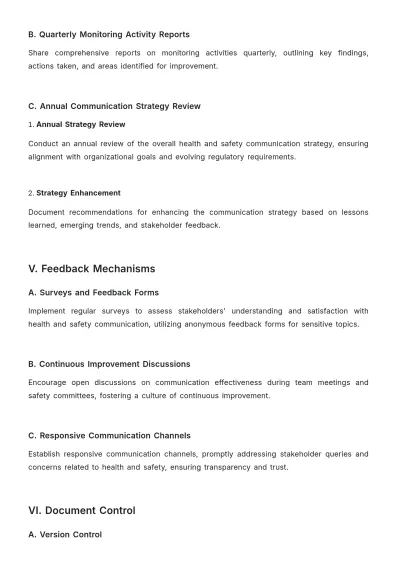 Free Comprehensive Health & Safety Communication Plan Template to Edit Online