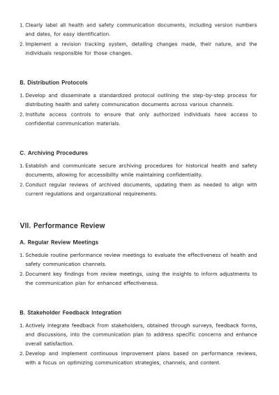 Free Comprehensive Health & Safety Communication Plan Template to Edit Online