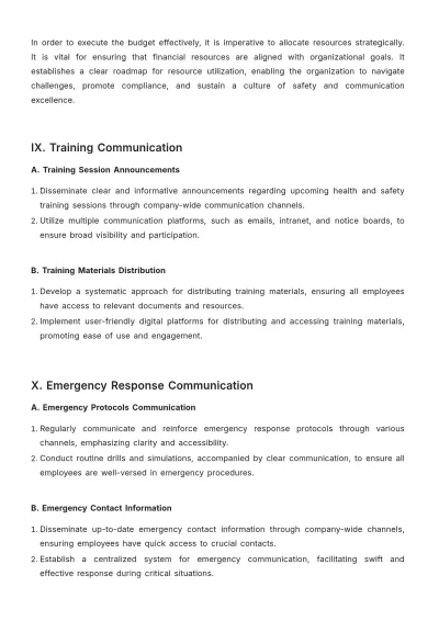 Free Comprehensive Health & Safety Communication Plan Template to Edit Online