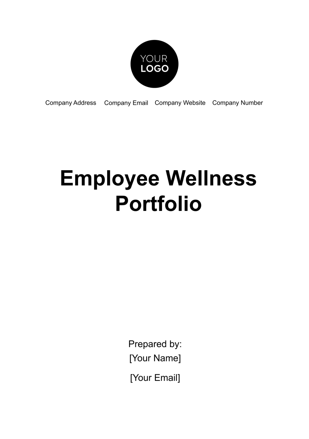 Free Employee Wellness Portfolio Template