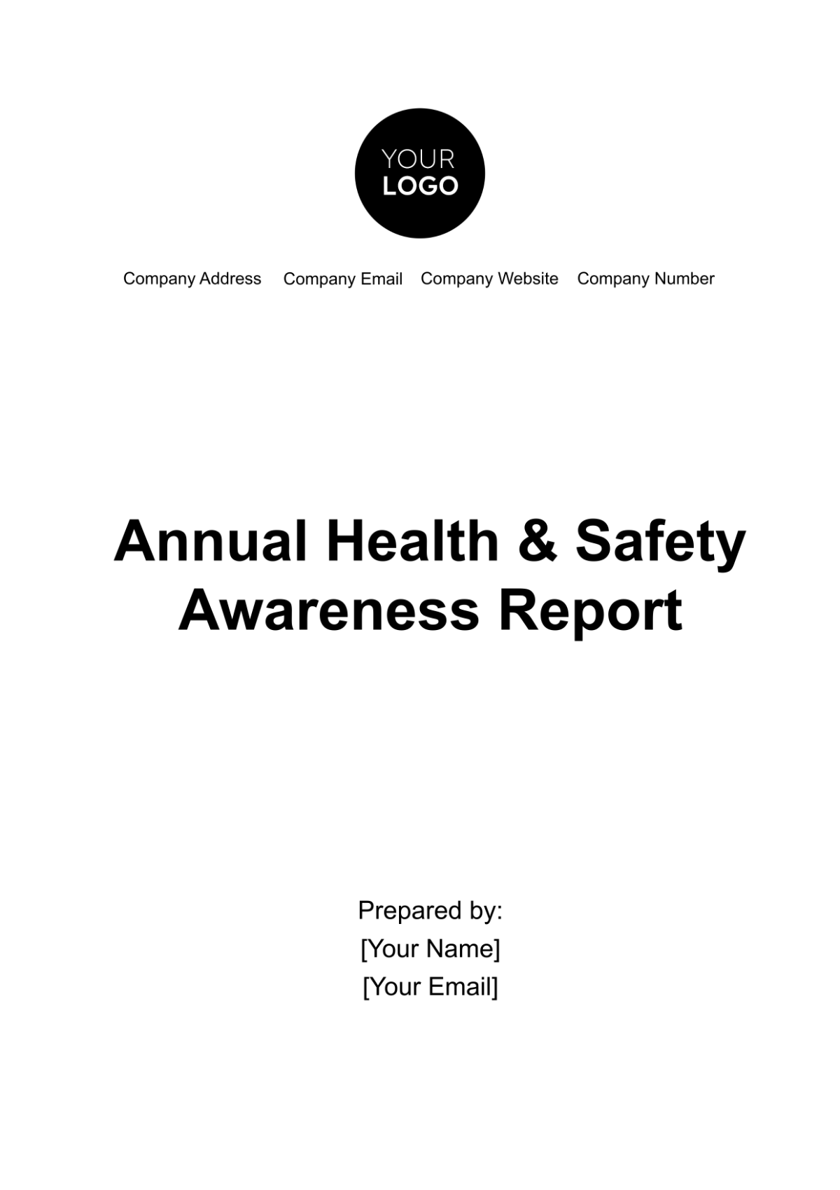 Free Annual Health & Safety  Awareness Report Template