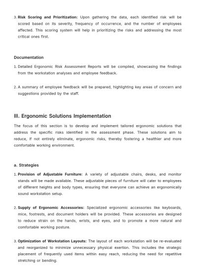 Free Workplace Ergonomics Protocol Development Template to Edit Online