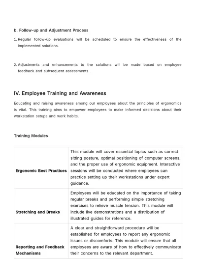 Free Workplace Ergonomics Protocol Development Template to Edit Online