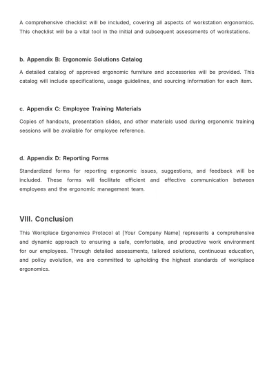 Free Workplace Ergonomics Protocol Development Template to Edit Online
