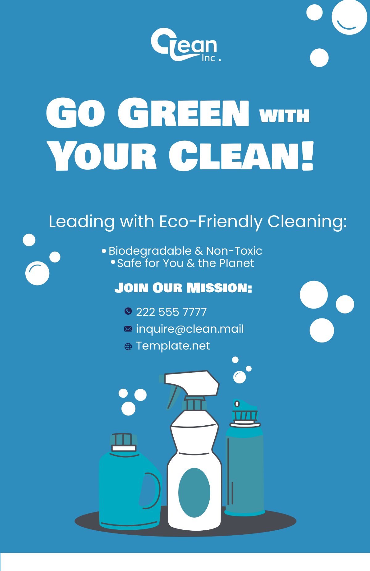 Free Eco-Friendly Cleaning Products Introduction Poster Template