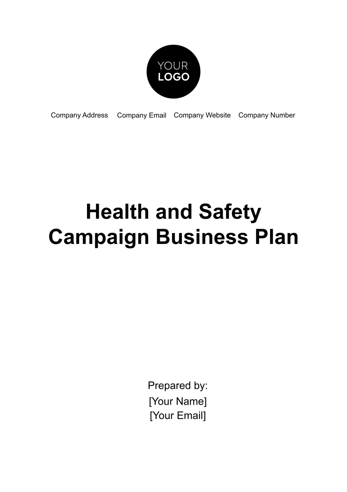 Free Health & Safety Campaign Business Plan Template