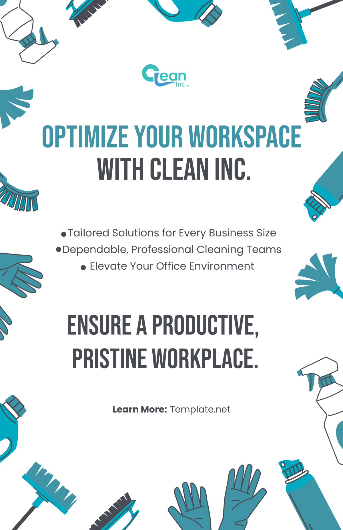 Commercial Office Cleaning Plans Poster Template