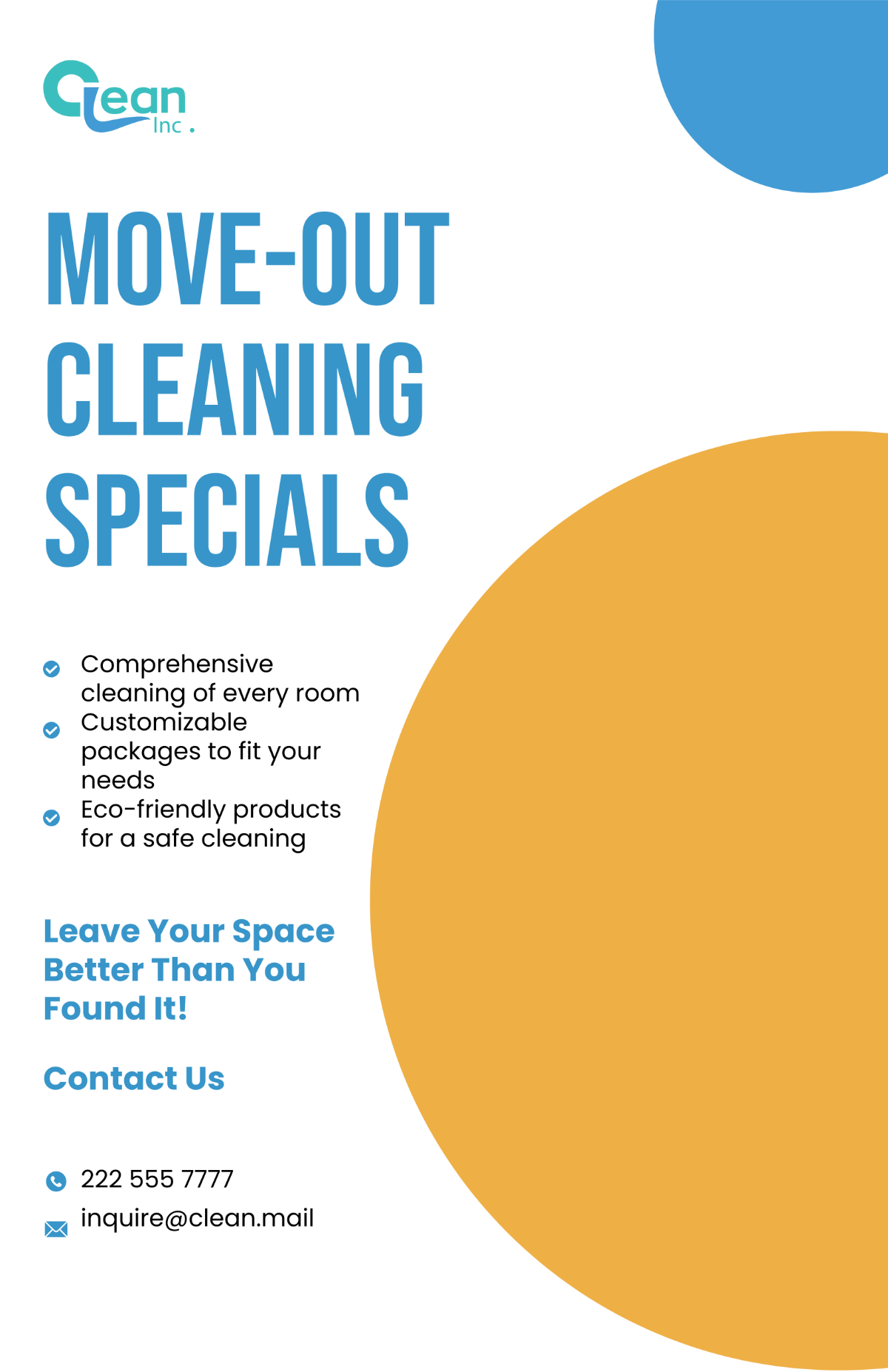Free Move-Out Cleaning Poster Template