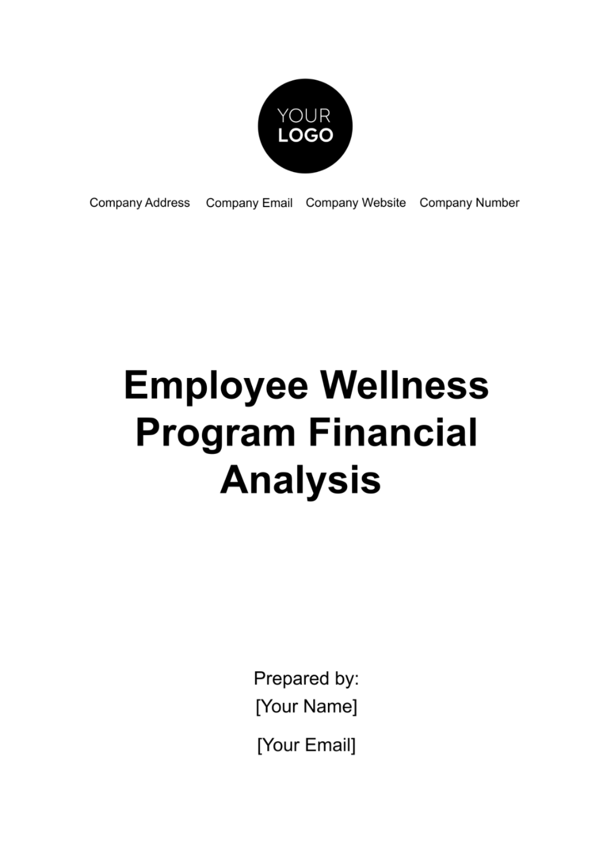 Employee Wellness Program Financial Analysis Template