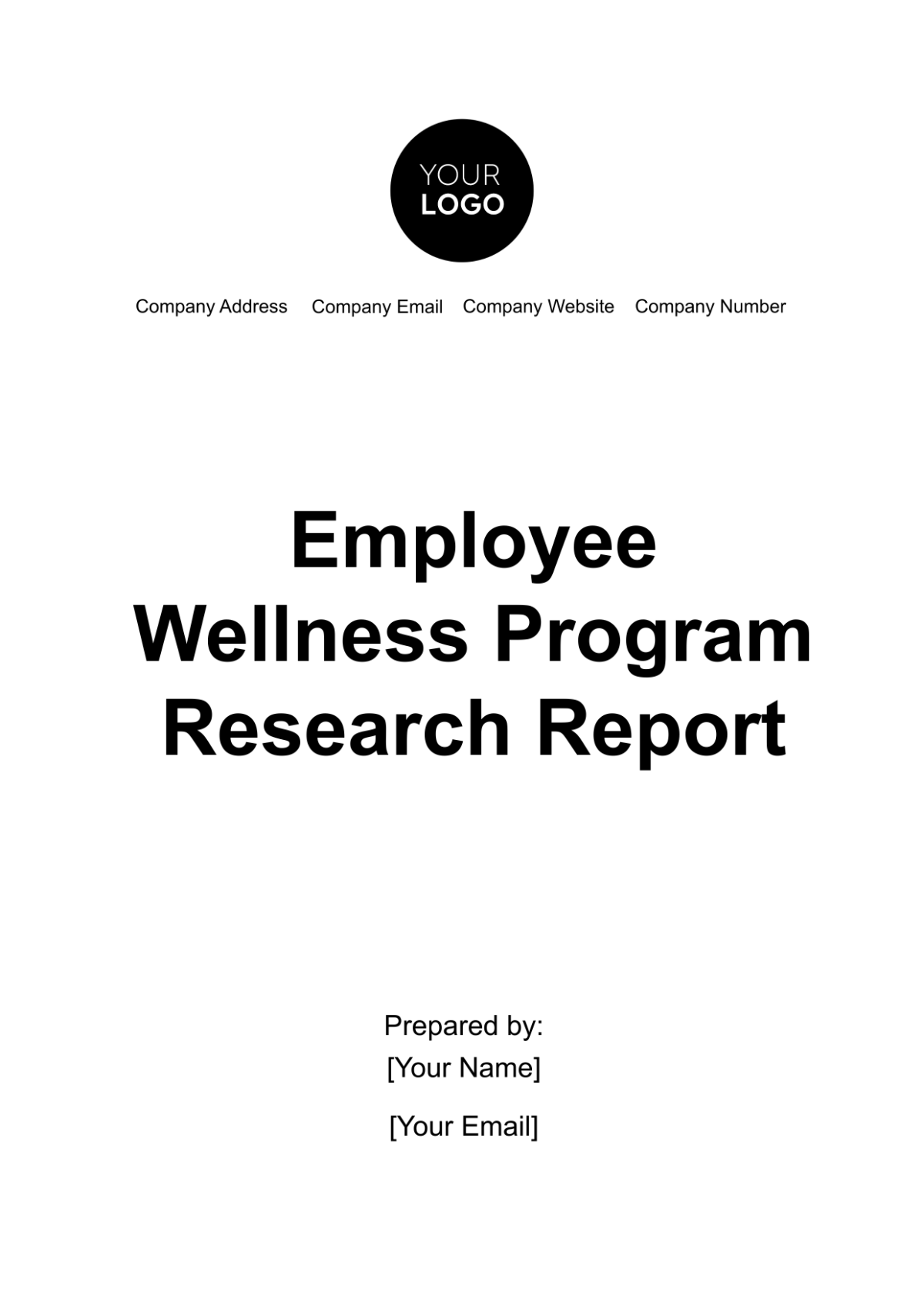 Free Employee Wellness Program Research Report Template