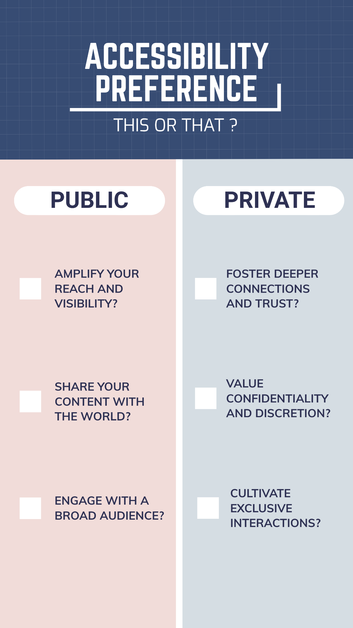 Public or Private This or That Facebook Page Template